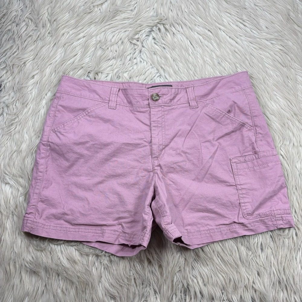 Eddie Bauer Women's 14 Pink Twill Ripstop Cargo Shorts Cotton